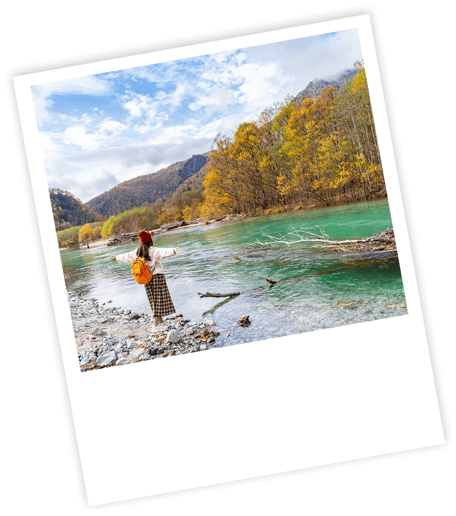 Agathe à Kamikochi au Japon