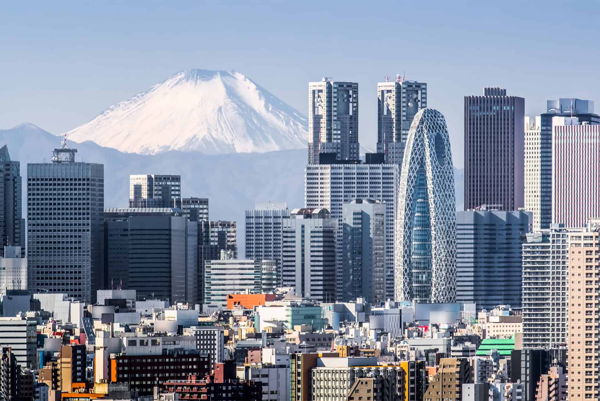 itineraire 2 semaines au japon shinjuku mont fuji en fond
