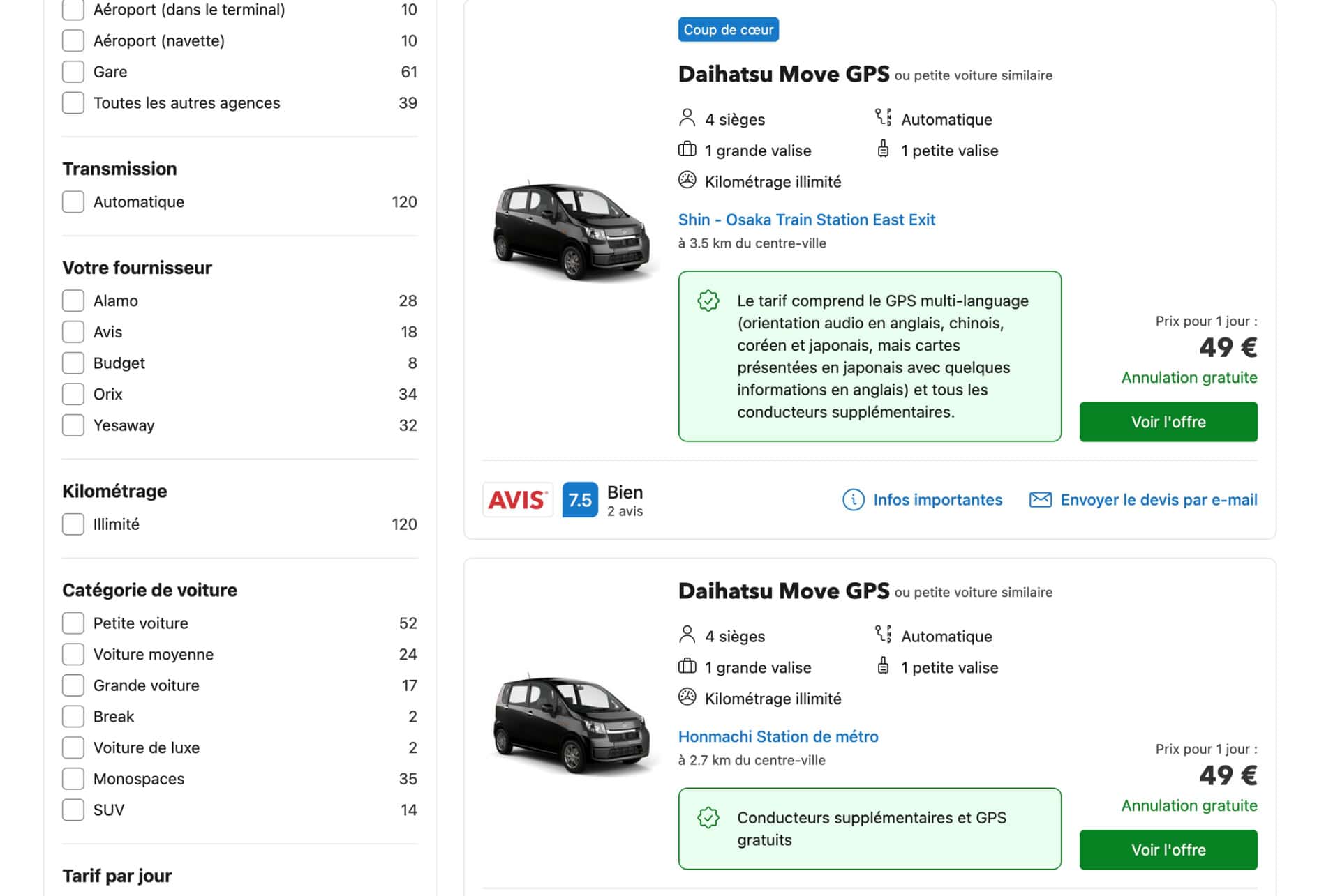 location voiture