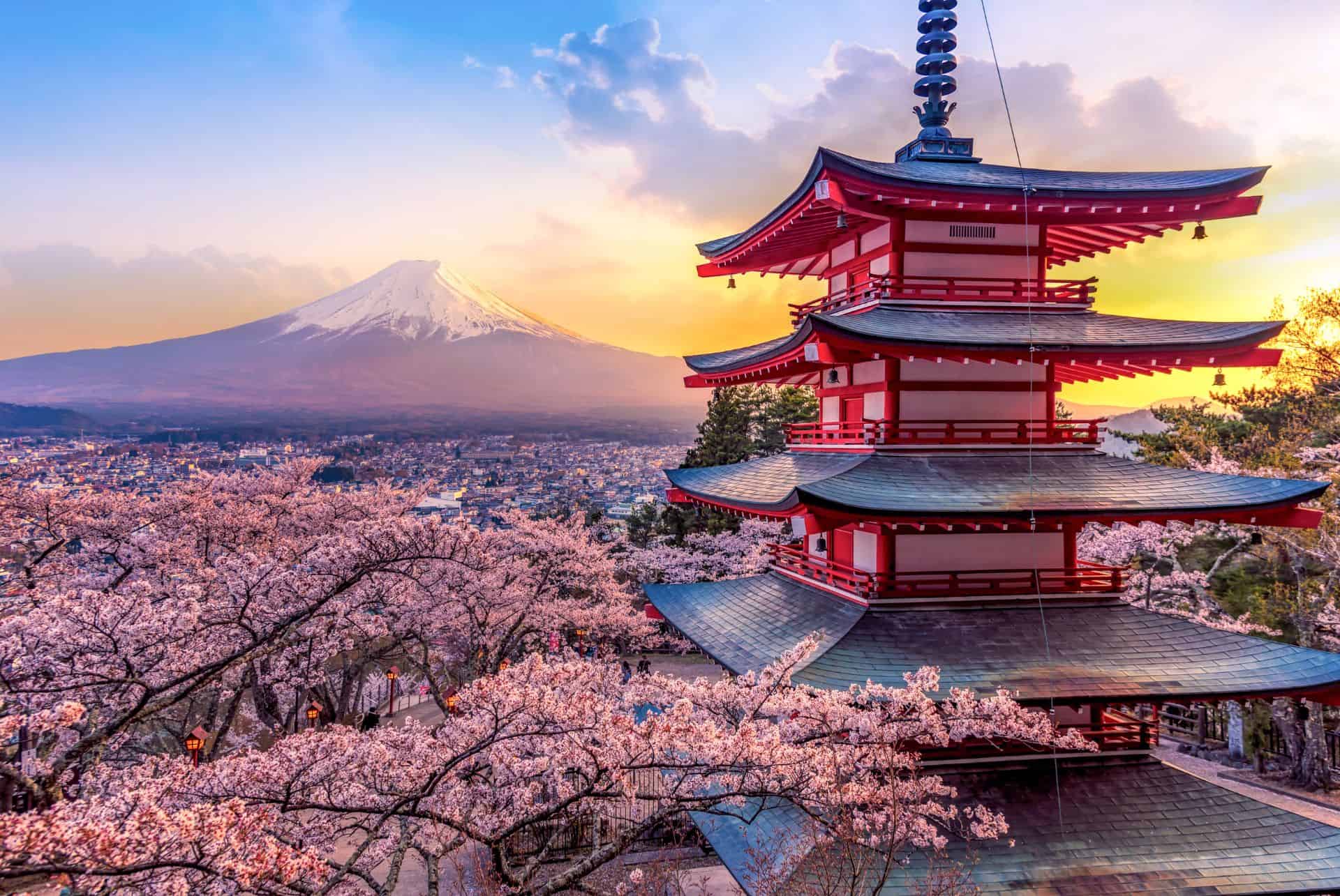 pagode chureito hanami au japon pagode chureito hanami au japon