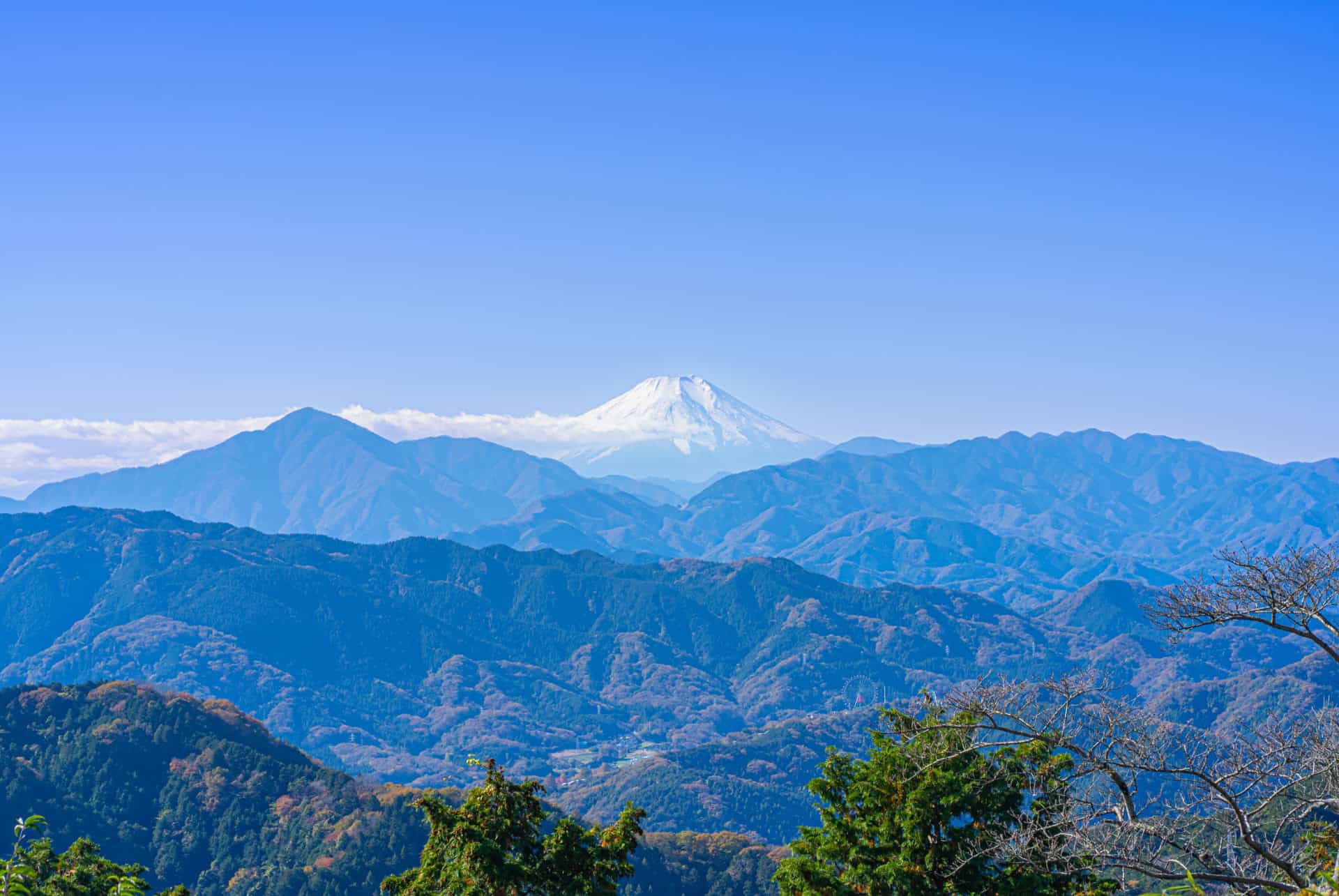 vue mont fuji depuis mont takao