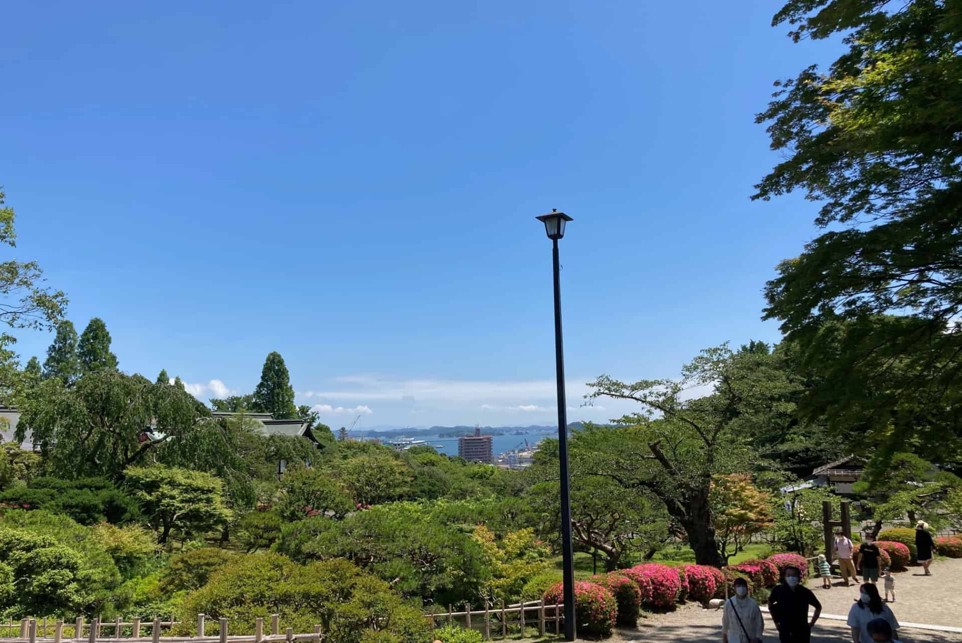 vue sur la baie depuis le sanctuaire de shiogama
