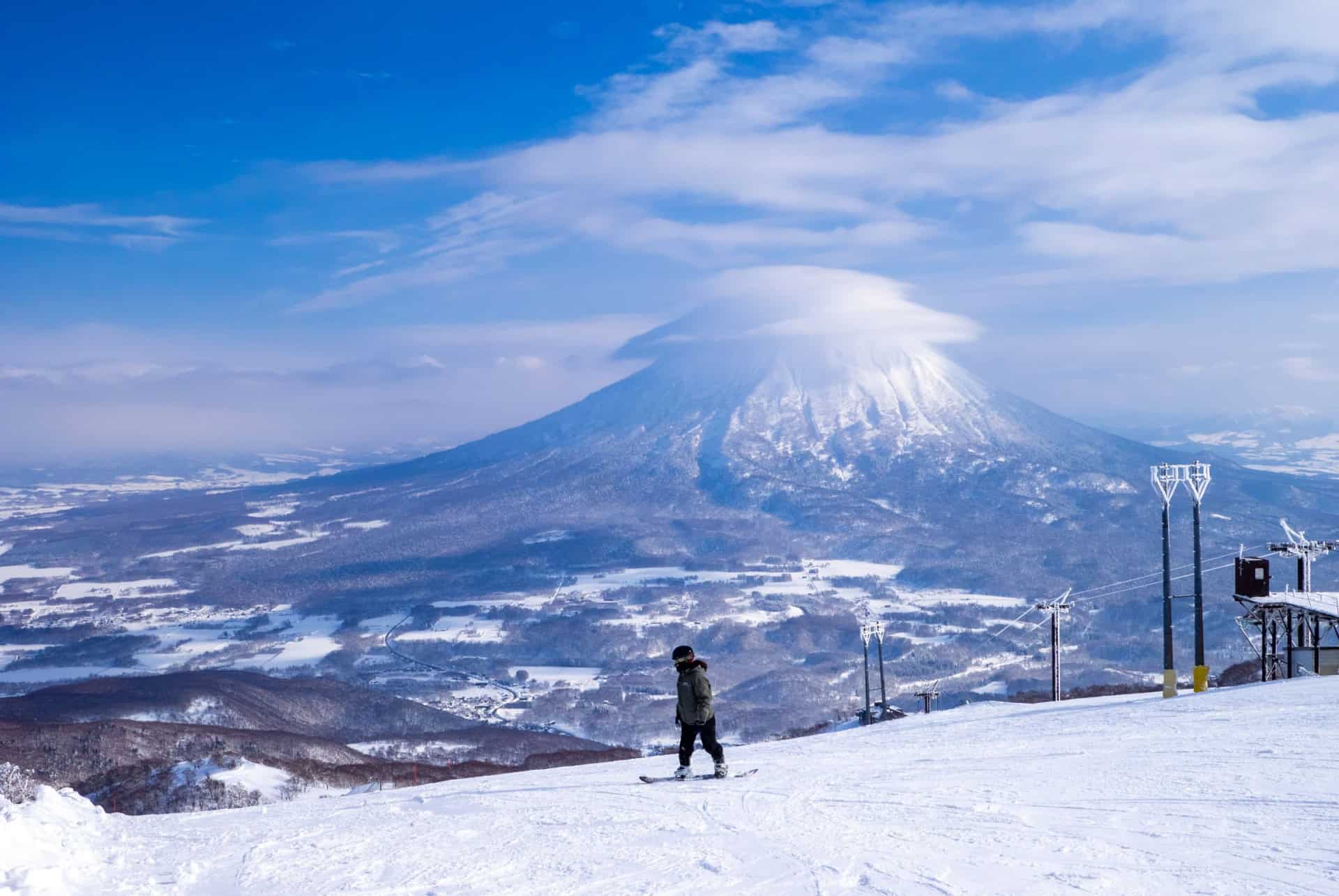 ski a hokkaido japon en hiver