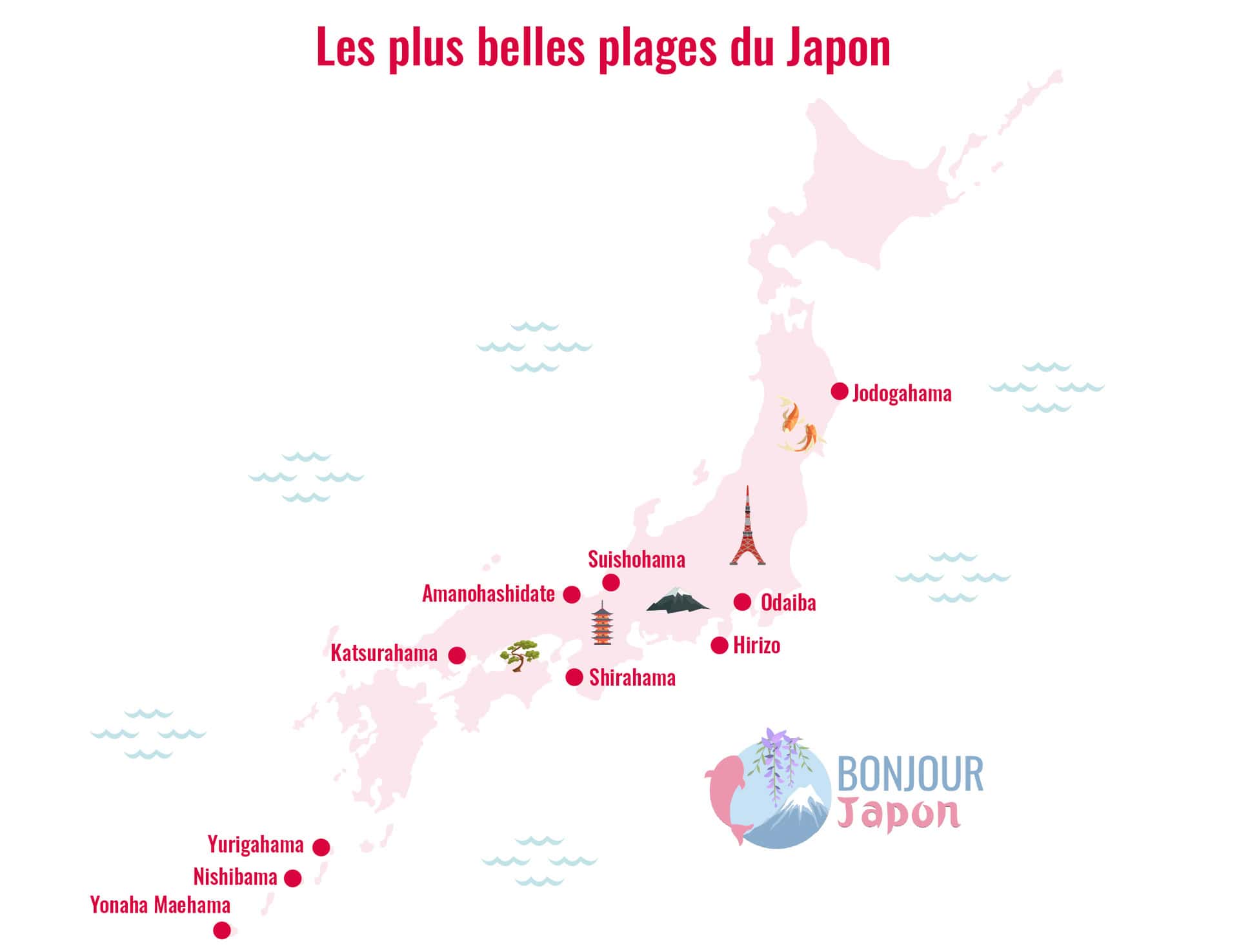map plus belles plages du japon bj