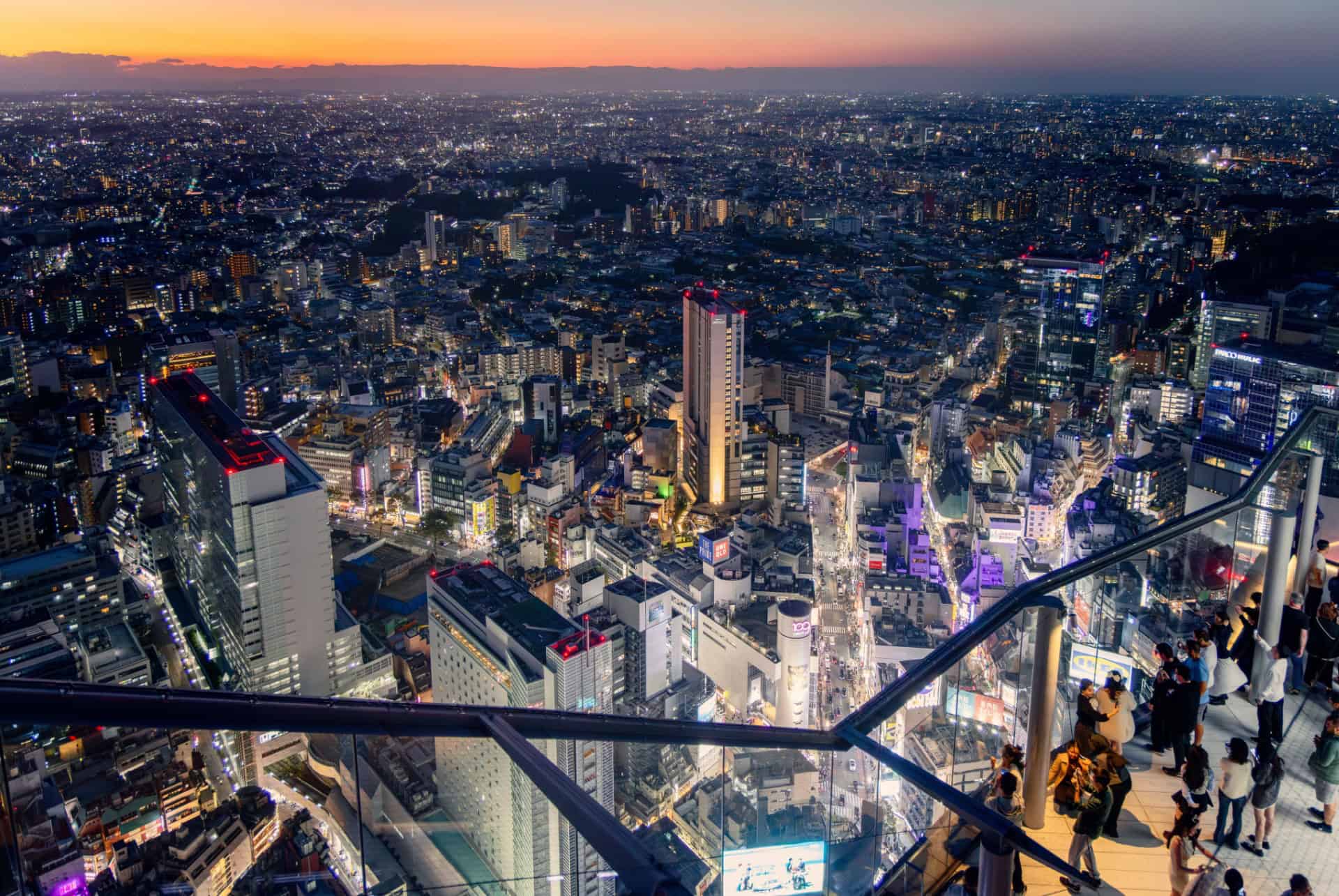 vue de nuit depuis le shibuya sky tokyo
