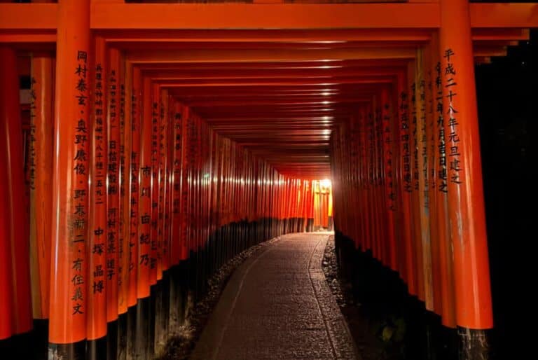 Fushimi Inari Taisha : visite nocturne à pied