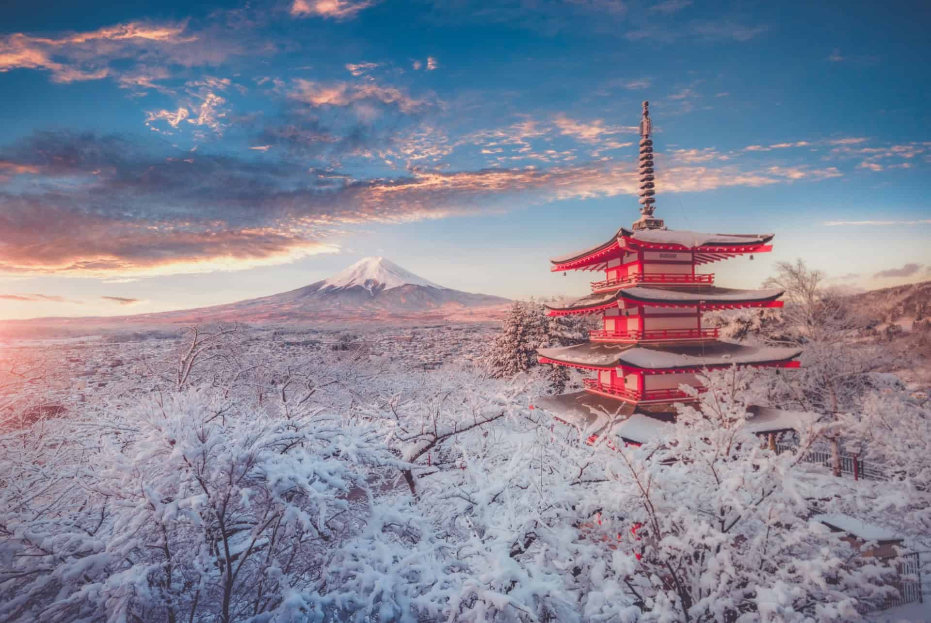 mont fuji en hiver