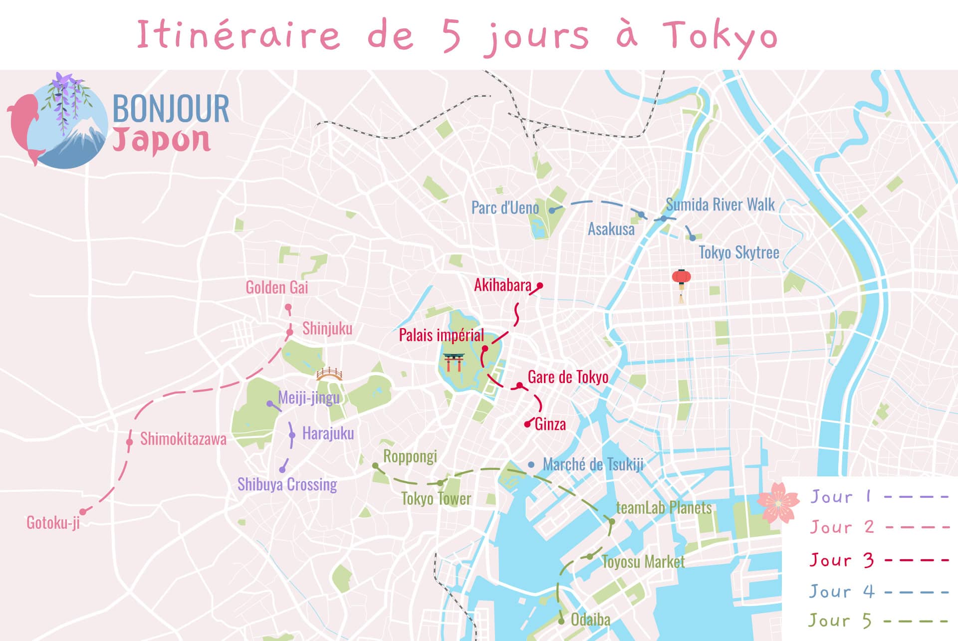 map tokyo 5 jours map tokyo 5 jours