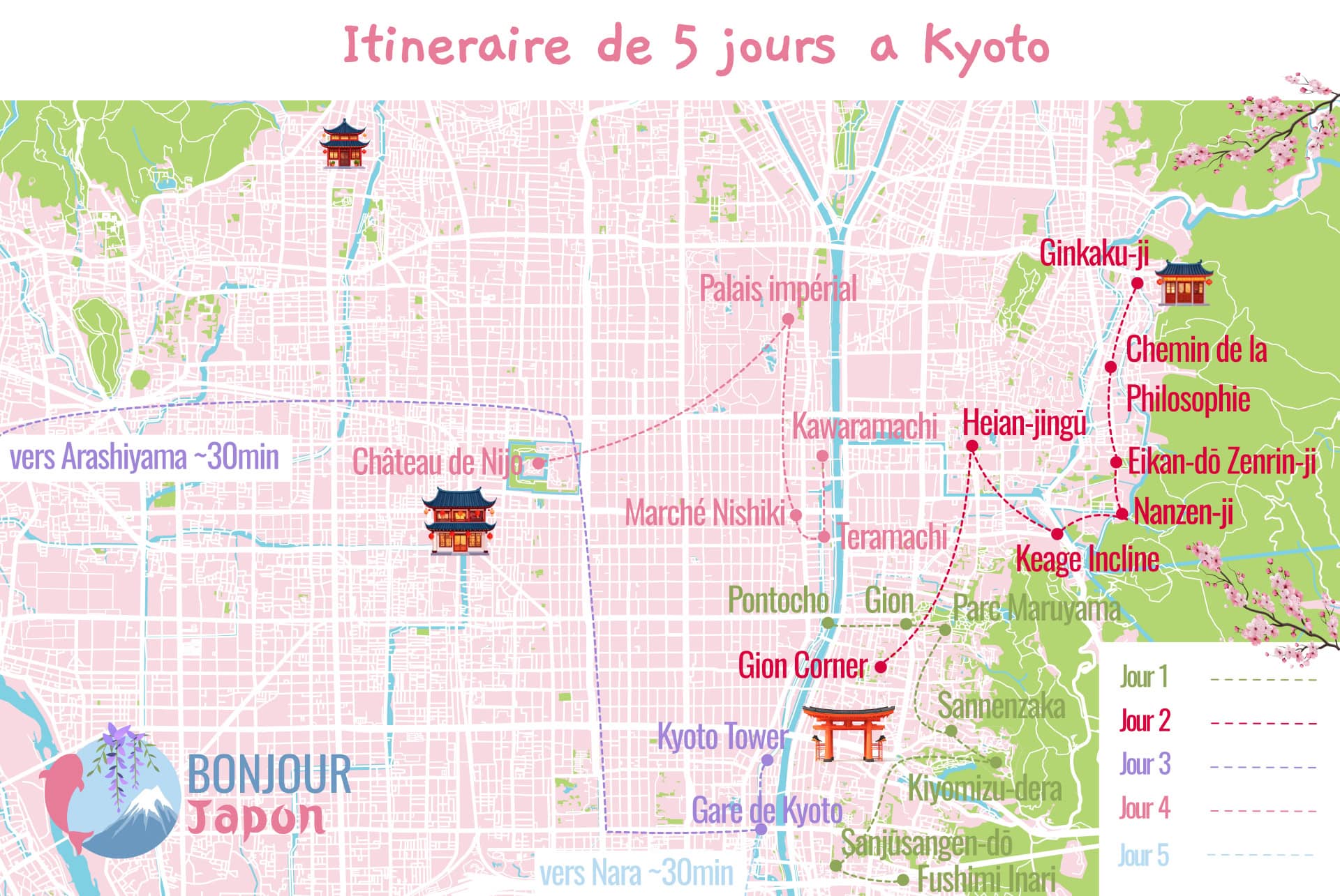 map kyoto 5 jours map kyoto 5 jours